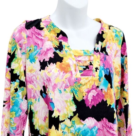 2/$20 Y2K Black & Purple Top Blouse Size: M - Picture 3 of 5